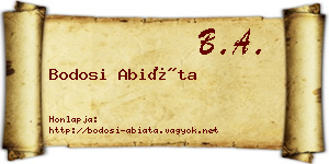 Bodosi Abiáta névjegykártya